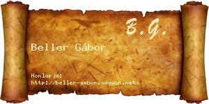 Beller Gábor névjegykártya