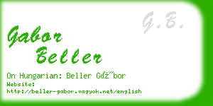 gabor beller business card